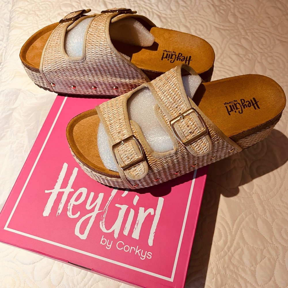 Corky’s Raffia Wannabe Platform Sandals